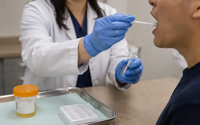 Toma de muestra de saliva y orina para antidoping según la ventana de detección de cada formato