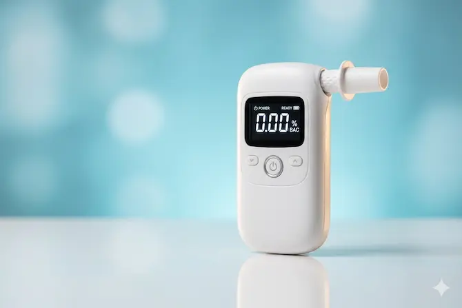 Alcoholímetro profesional de célula de combustible con pantalla digital para medición de alcoholemia