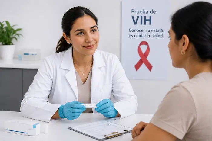 Profesional de salud explica a una paciente qué es una prueba de VIH y Cuándo hacerse una prueba de VIH